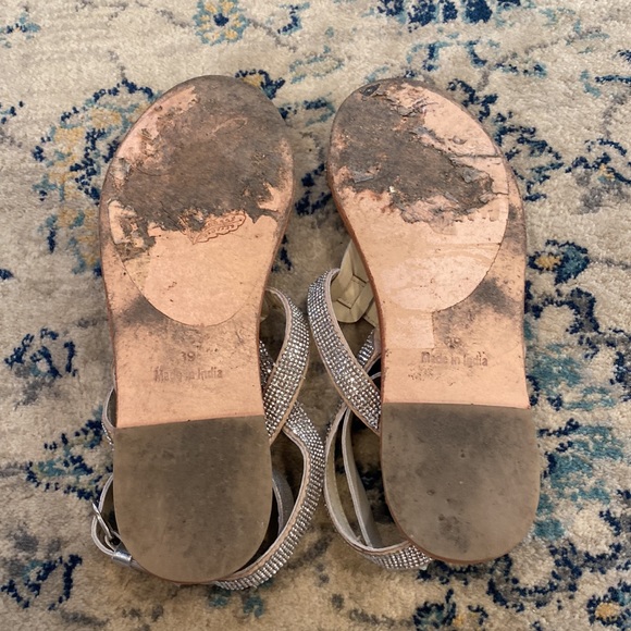 Free People Silver Grecian sandals with leather and rhinestones - Picture 6 of 7